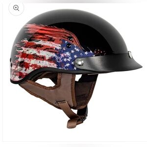 Vcan Sports VS58 Motorcycle Half Helmet – Patriotic American Flag Design